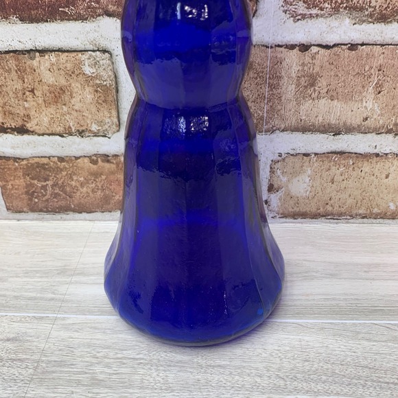 Vintage Cobalt Blue Ribbed Glass Bud Vase Genie Bottle MCM Decor - Picture 2 of 6